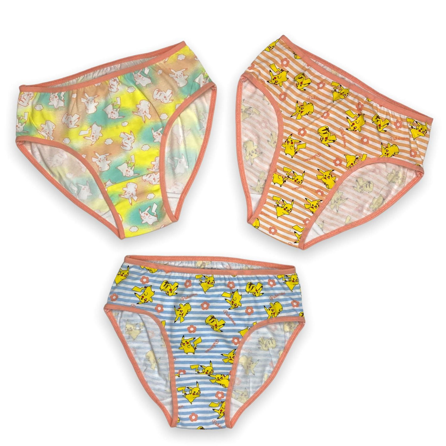 Pokemon Girl`s underwear. These girls classic panties come in a pack of 6  and have a thin elastic band at the waist and around the leg and, Sizes 4  to 8 