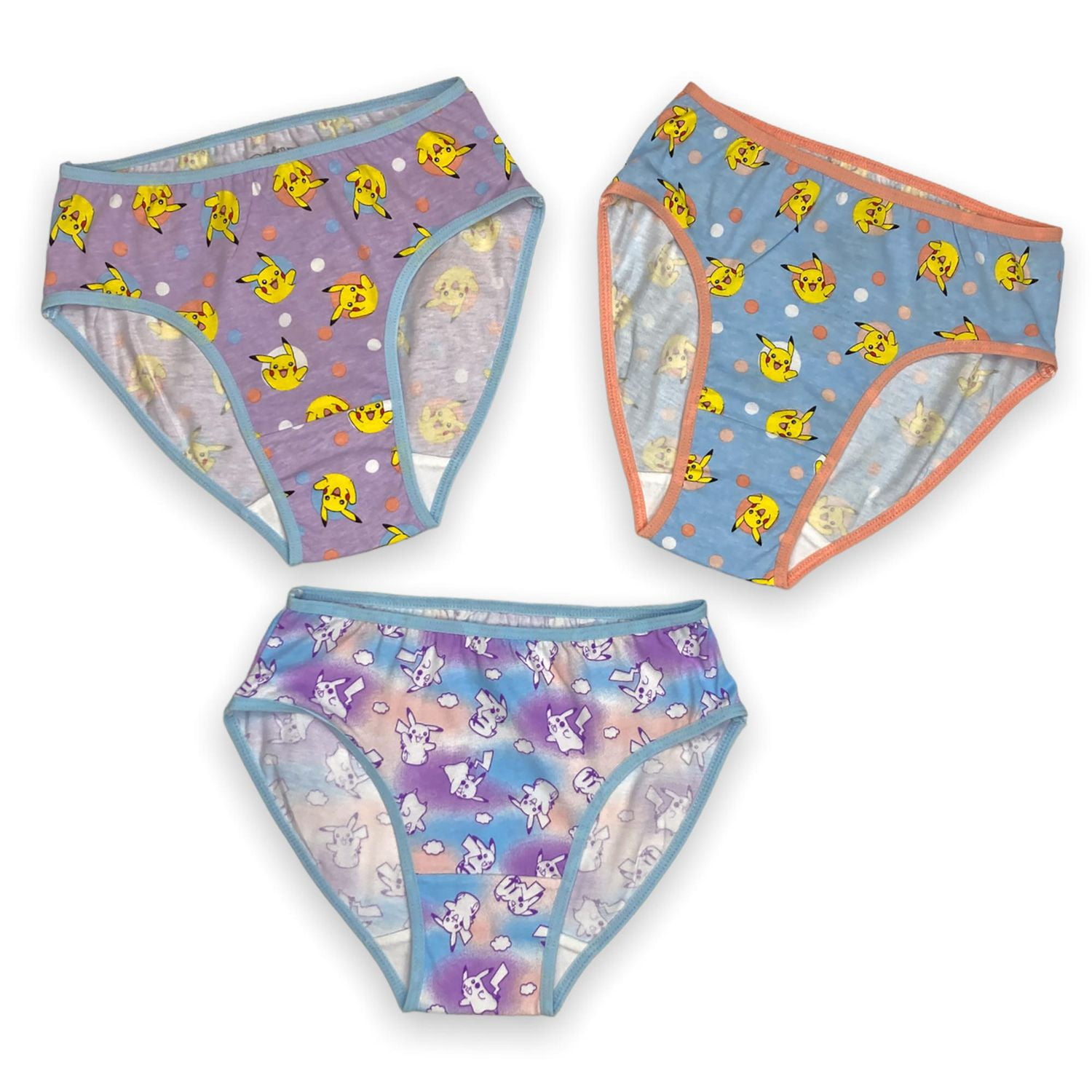 Pokemon Girl`s underwear. These girls classic panties come in a pack of 6  and have a thin elastic band at the waist and around the leg and, Sizes 4  to 8 