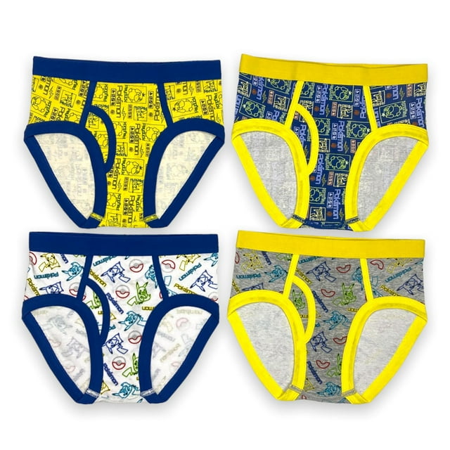 Pokemon Boy's briefs. These boys underwear come in a pack of 4 and have and elastique band at the waist and around the leg and