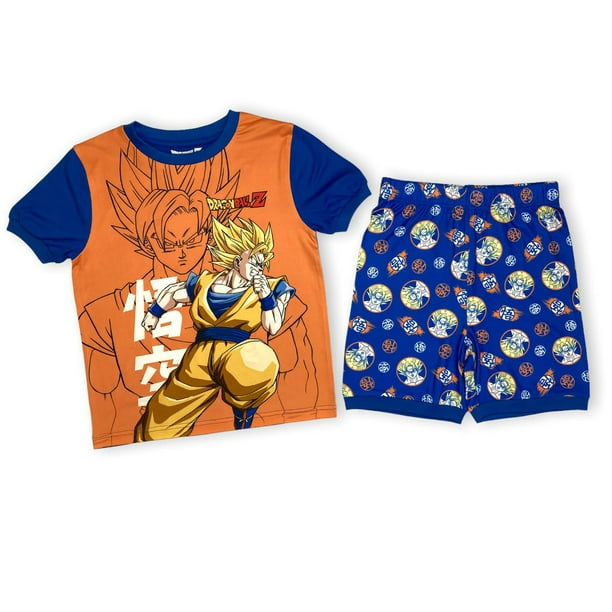 Dragon Ball Z Boy's 2 piece pyjama set. 2 toned Short sleeve crew neck ...
