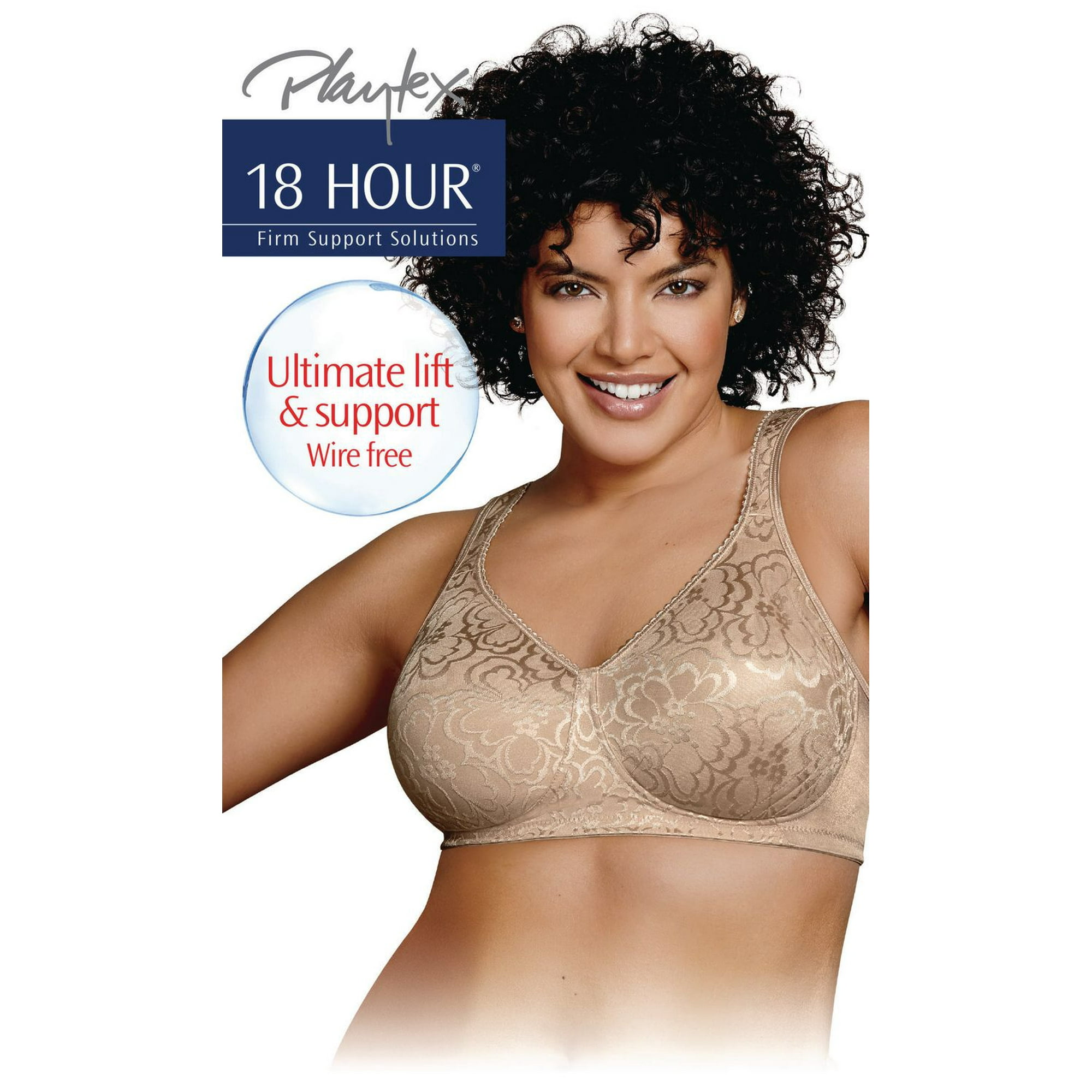 Playtex 18Hr Lift And Support Wirefree Bra, Size 36B - 46DD