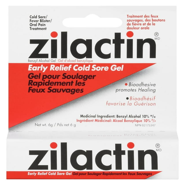 Zilactin Early Relief Cold Sore Benzyl Alcohol Gel