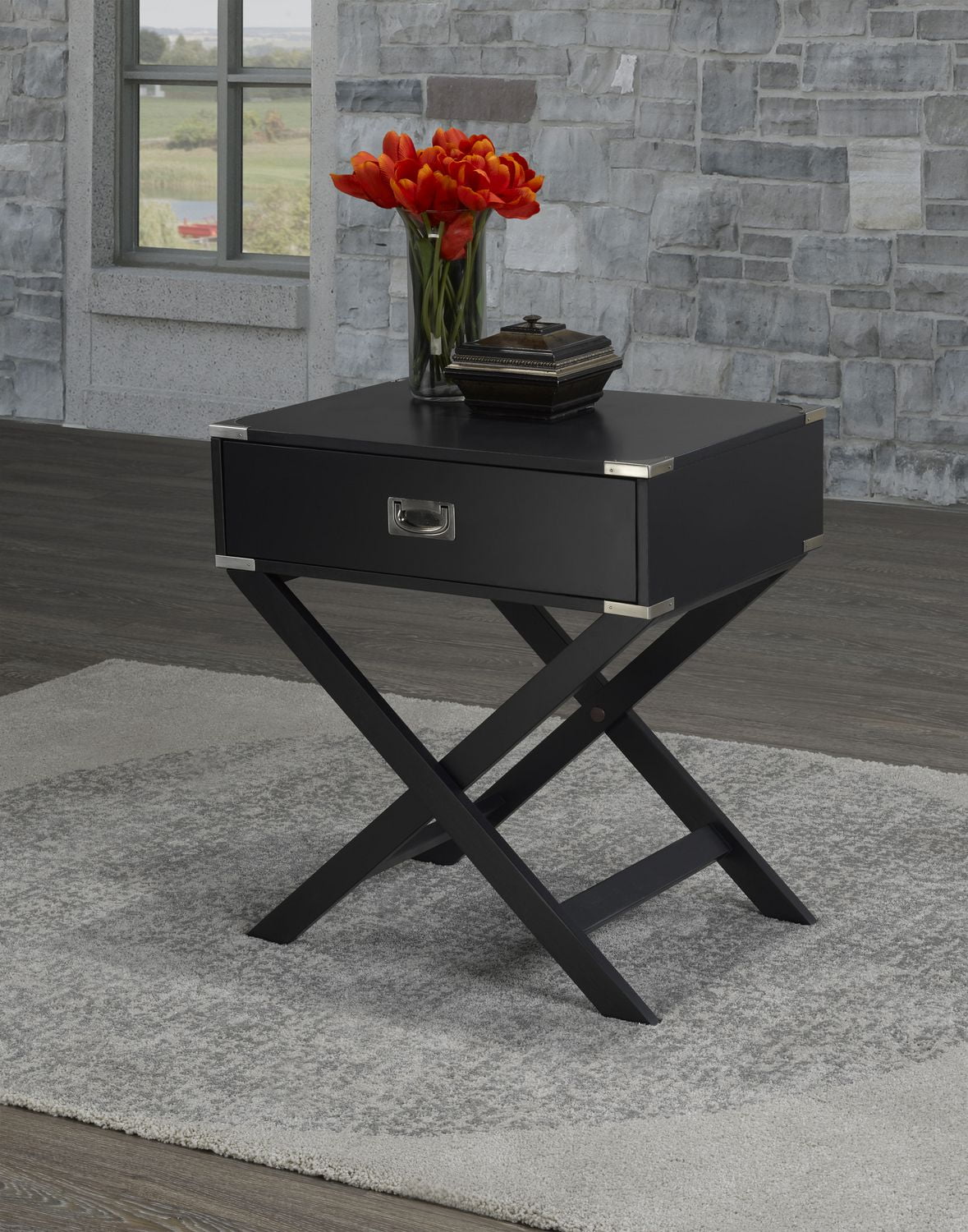 Soho Cross Base Accent Table, Black Walmart Canada