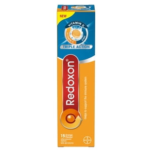 Redoxon Triple Action Vitamin C, D and Zinc – Effervescent Tablets for Immunity Support, Supplement for Adults