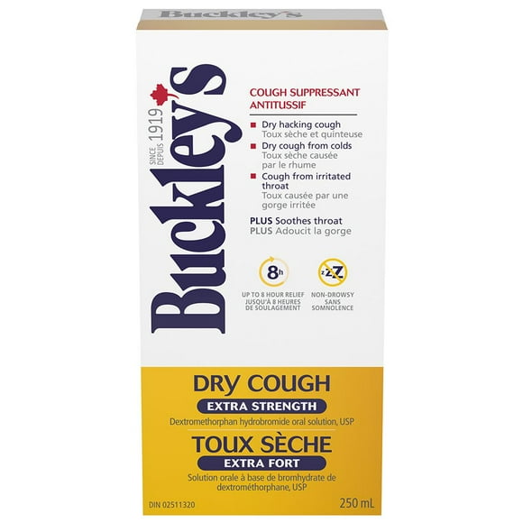 Buckley’s Dry Cough Extra Strength Cough Suppressant Syrup, 250ML, 250ML