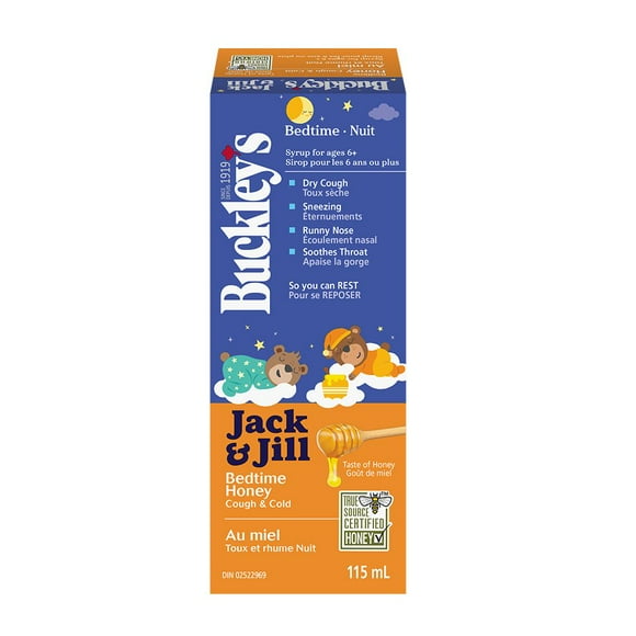 BUCKLEY'S JACK & JILL Bedtime Honey Cough & Cold (Syrup), 115 mL, BUCKLEY'S JACK & JILL Bedtime Honey Cough & Cold