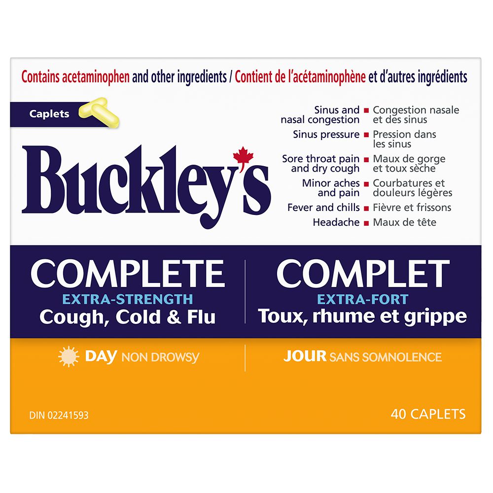 Buckley’s Complete Extra Strength Cough, Cold & Flu – Daytime – 40 Caplets