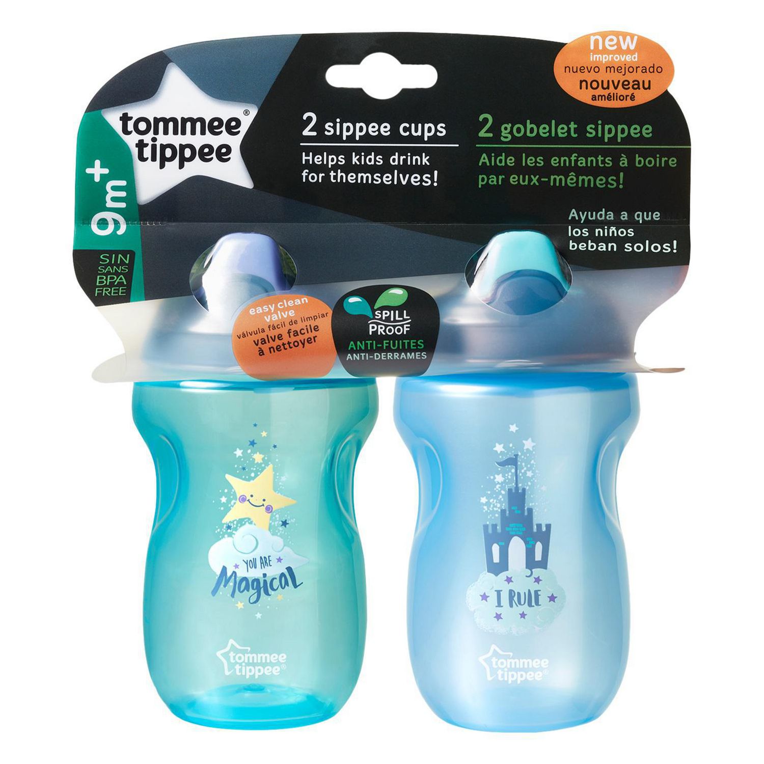 Tommee Tippee Gobelet en paille sans BPA pour garçons à partir de 7 m Bleu 
