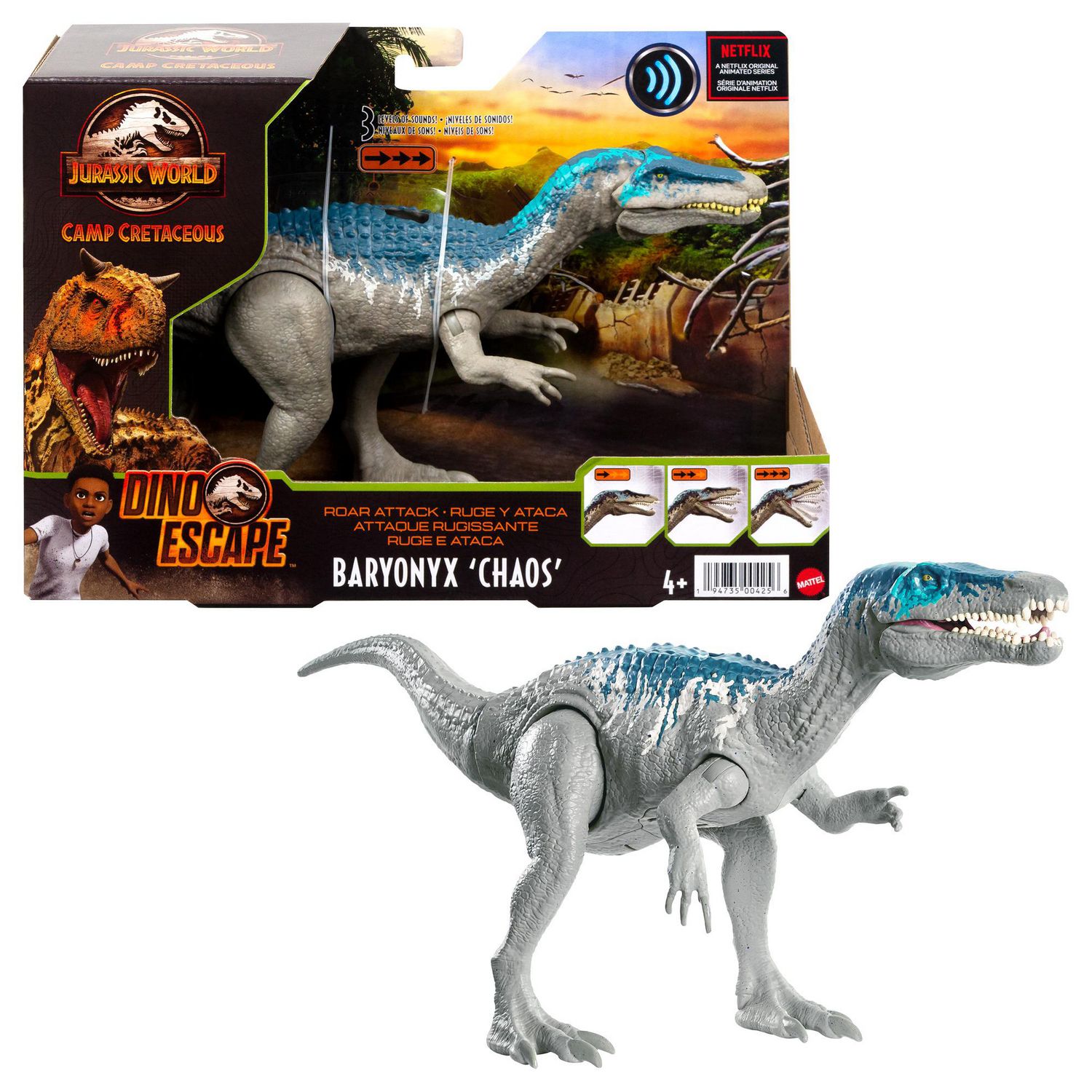 Jurassic World Roar Attack Baryonyx Chaos Camp Cretaceous Dinosaur ...