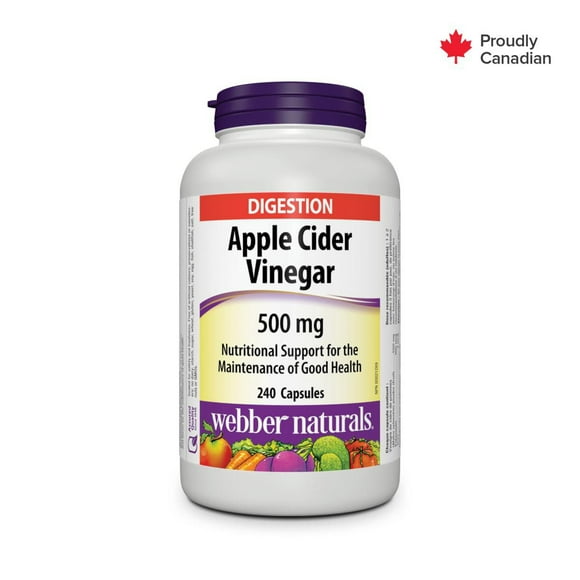 Webber Naturals vinaigre de cidre de pommes 500 mg 240 capsules