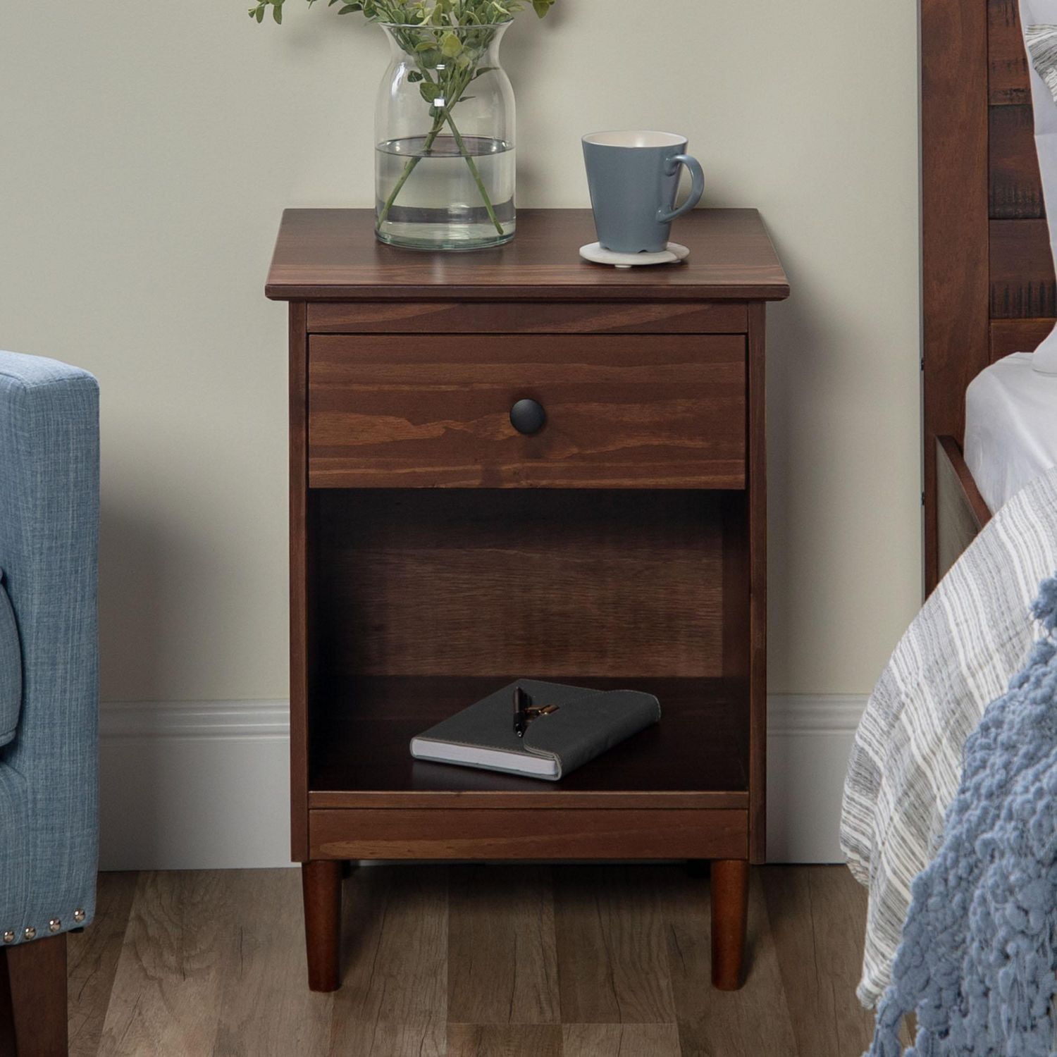 Manor Park Modern 1 Drawer Nightstand Multiple Finishes Walmart Canada