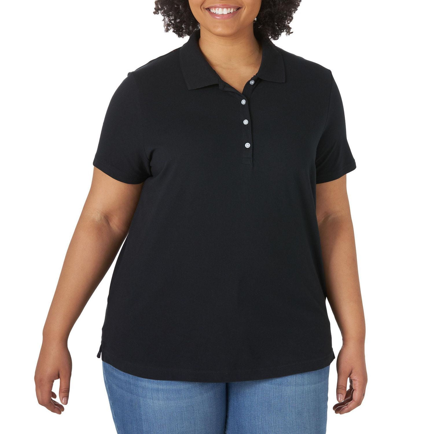 Lee Riders Women's Plus Short Sleeve Knit Polo