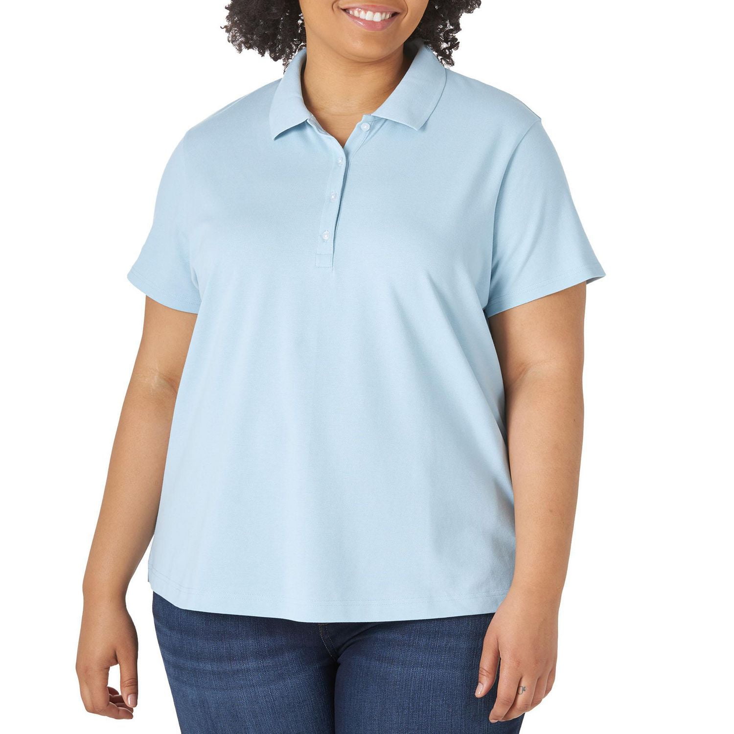 Lee Riders Women's Plus Short Sleeve Knit Polo