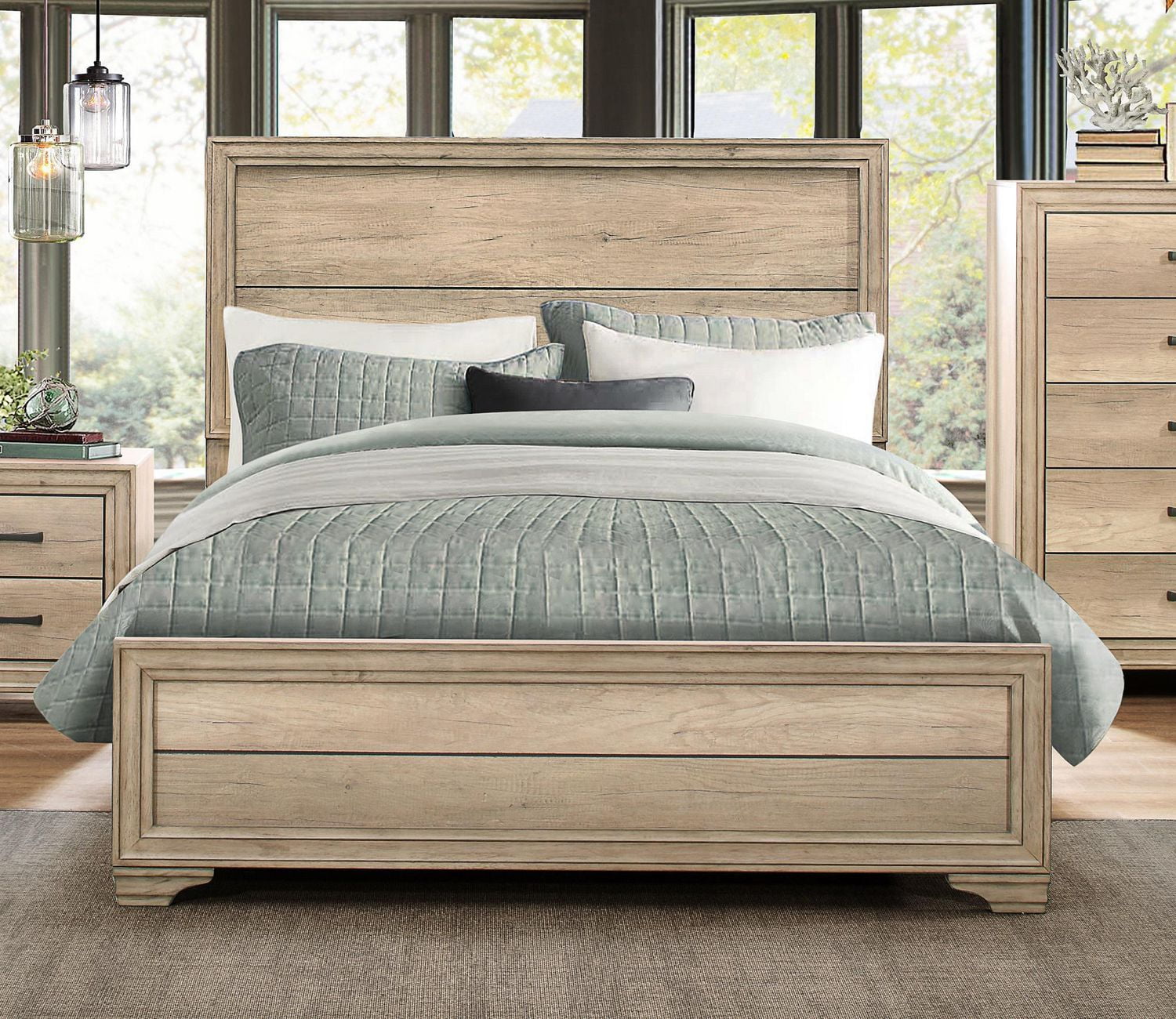 Topline Home Furnishings Light Elm Queen Bed Set Walmart Canada