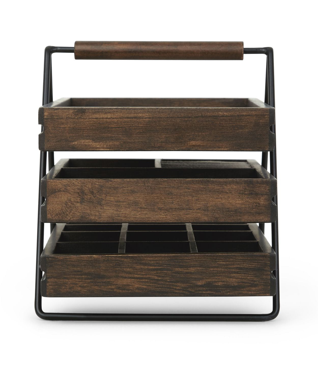 Umbra Terrace Tray. Plateau De Rangement Pour Bijoux Terrace. En Bois, Finition Noyer. 3 Plateaux. Dimension : 25,4 X 17,8 X 20.6Cm