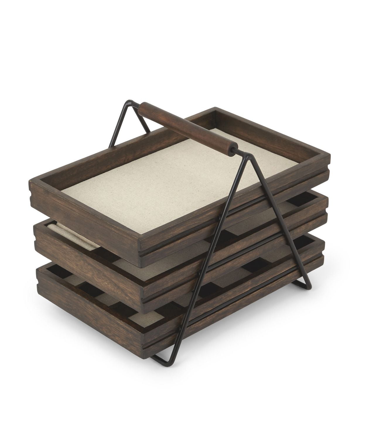 Umbra Terrace Tray. Plateau De Rangement Pour Bijoux Terrace. En Bois, Finition Noyer. 3 Plateaux. Dimension : 25,4 X 17,8 X 20.6Cm