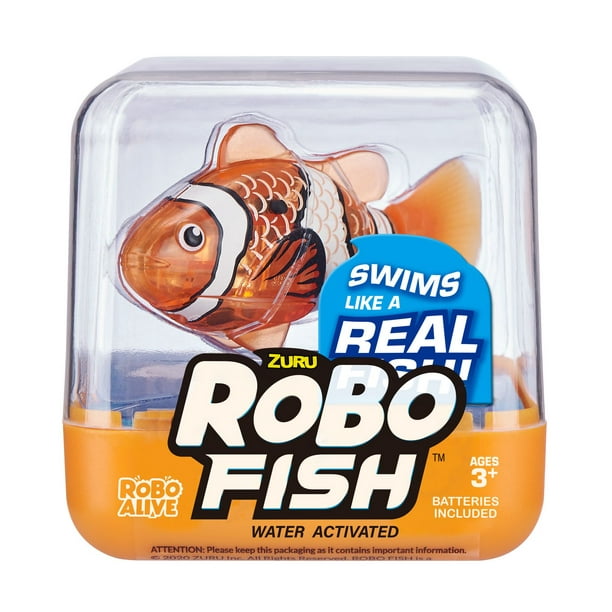 Robo Fish Series 3 Poisson Nageur robotique (Orange et Bleu Sarcelle) :  : Jouets