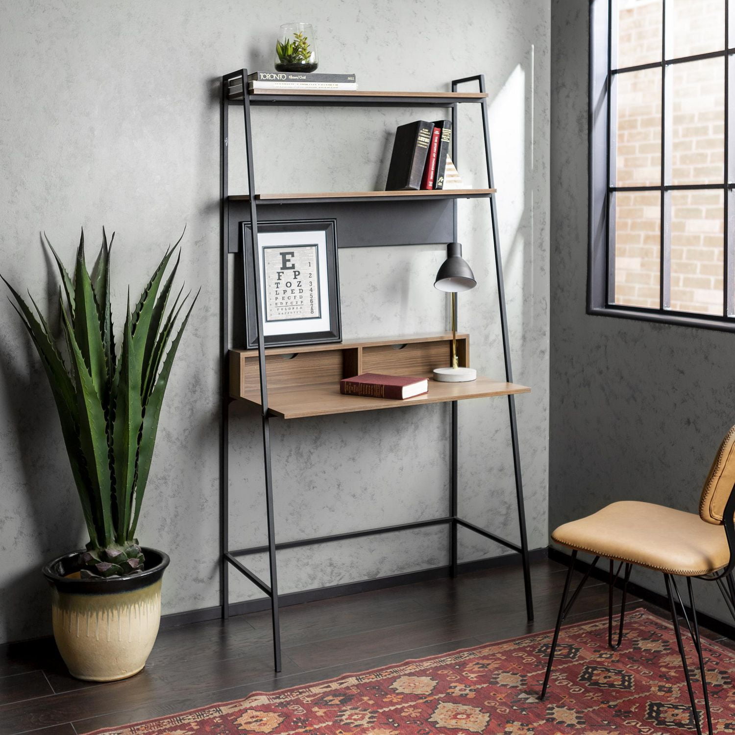 Manor Park 2 Shelf Modern Ladder Computer Desk Multiple Finishes