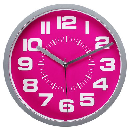 Horloge de mur en plastique - violet rosé, 8,75 po / 22,2 cm