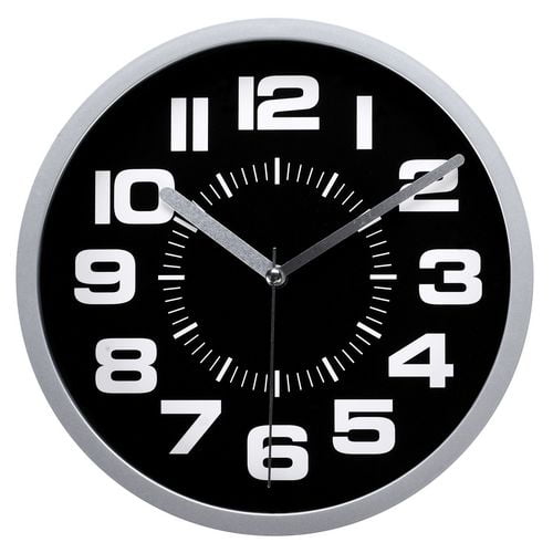 Horloge de mur en plastique - noir, 8,75 po / 22,2 cm