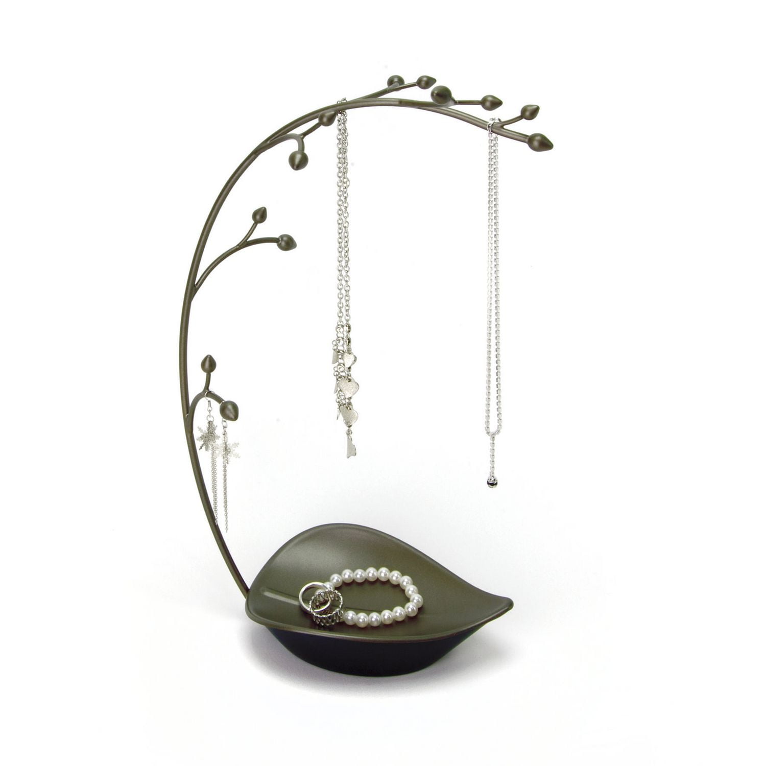 Umbra Orchid Jewelry Stand. Arbre À Bijoux Orchid. Métal Gris Anthracite. Dimension 22.9X14X38.1Cm.
