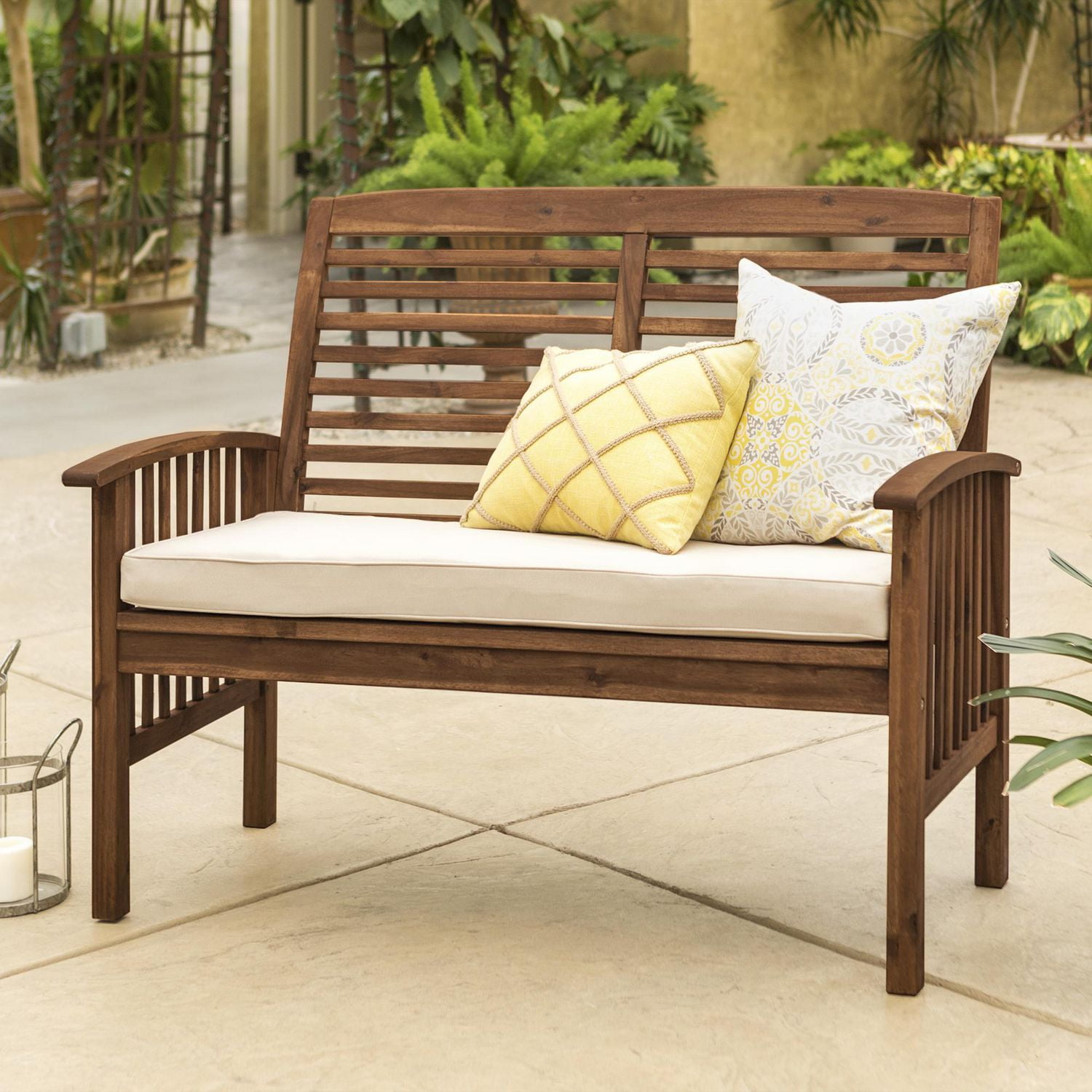 Manor Park 2 Person Wood Outdoor Patio Loveseat Multiple Finishes