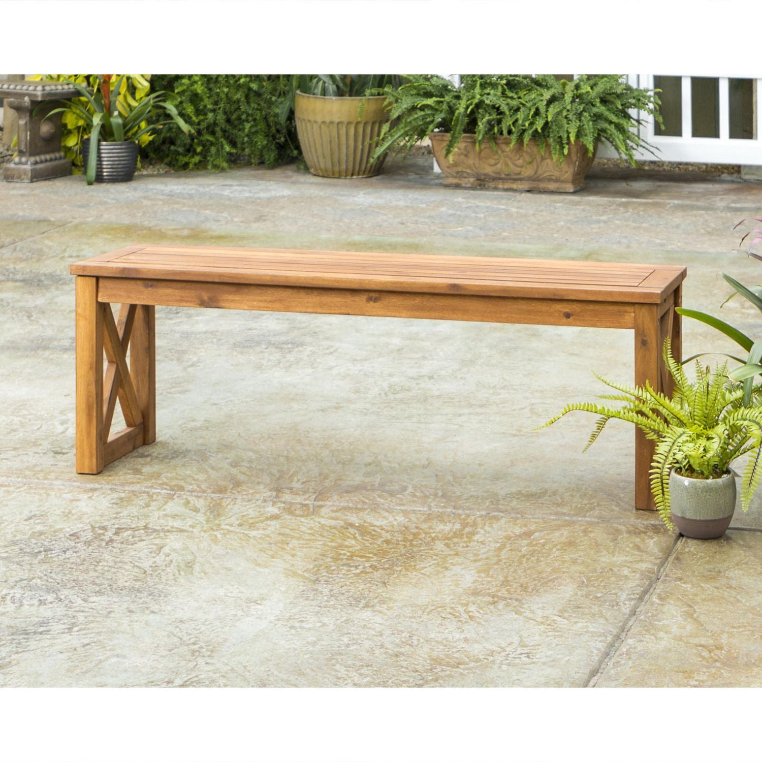 Manor Park Acacia XFrame Outdoor Patio Bench Brown Walmart Canada