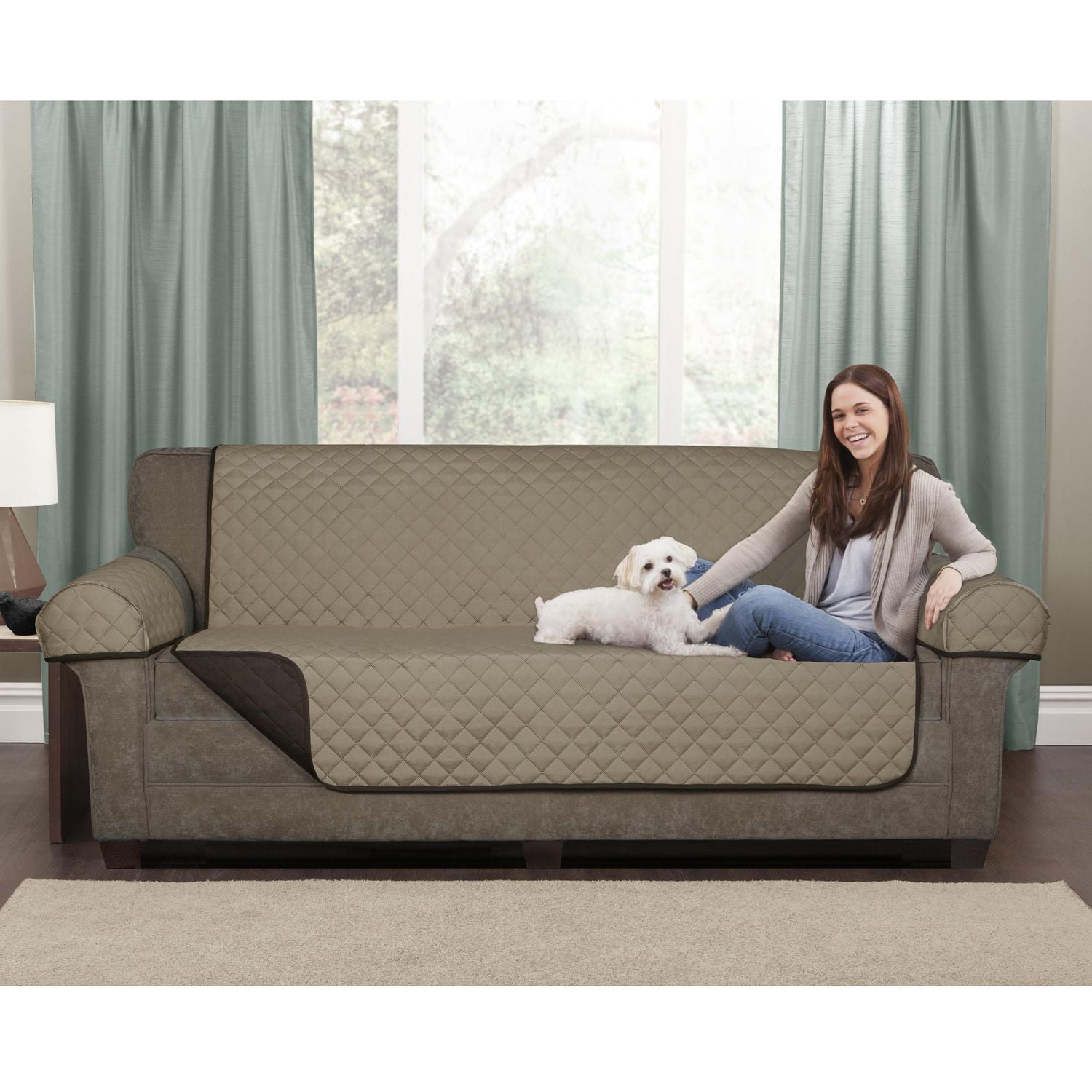 MAINSTAYS Microfiber Reversible Sofa 