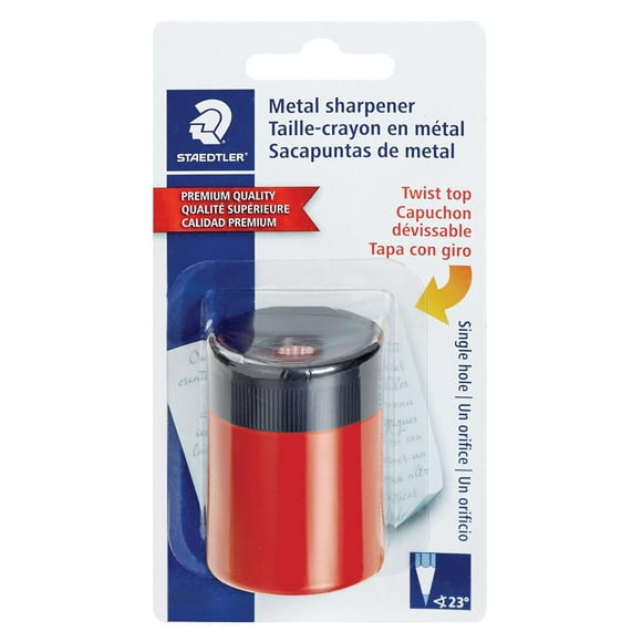 Staedtler  Metal single hole red sharpener, single hole shrp