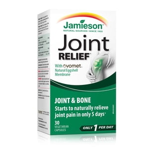 Jamieson Joint Relief Capsules, Natural Eggshell Membrane, Clinically Studied Ingredients, with Vitamin D. Supports Bone Health, Stiffness, and Provides Joint Pain Relief in 5 Days, Non-GMO, Gluten-Free, 30 Count, Proudly Canadian