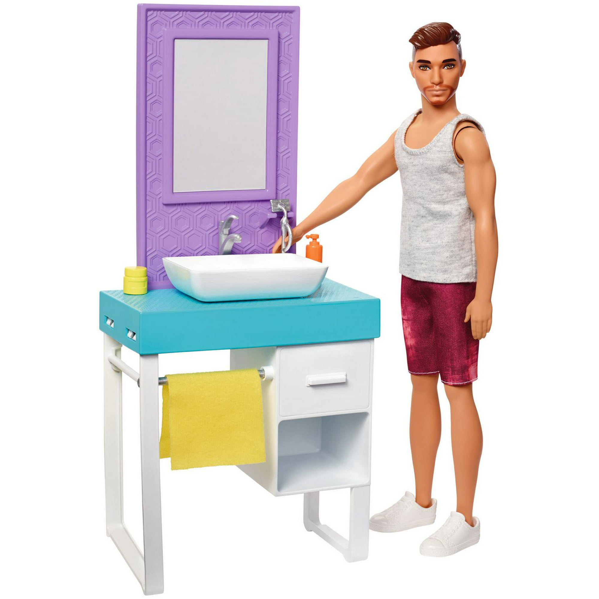 Barbie Ken Laundry-Themed Playset with Ken Doll and Spinning Washer/Dryer :  : Toys & Games