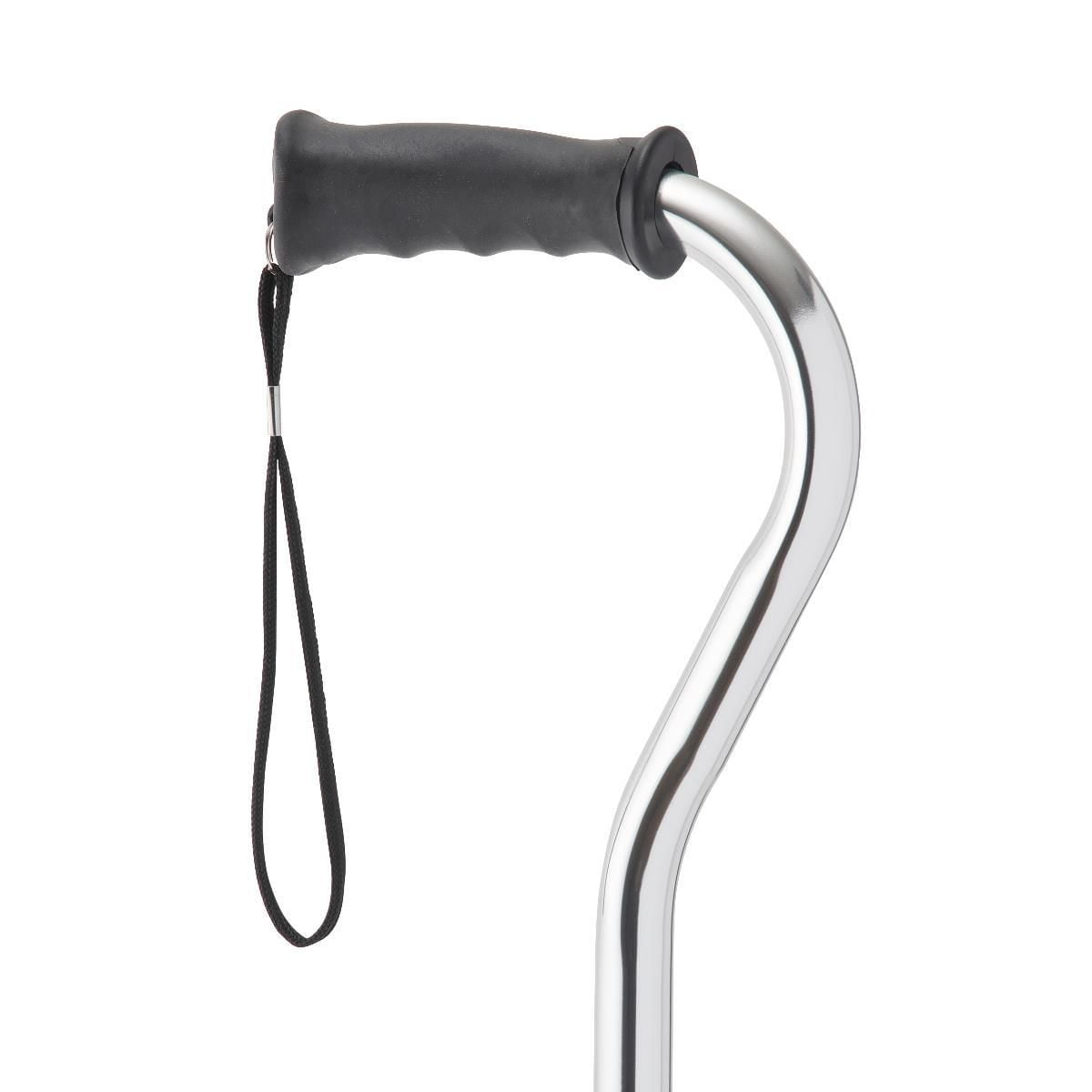 Canne décalée en aluminium Medline avec poignée en gel, chrome