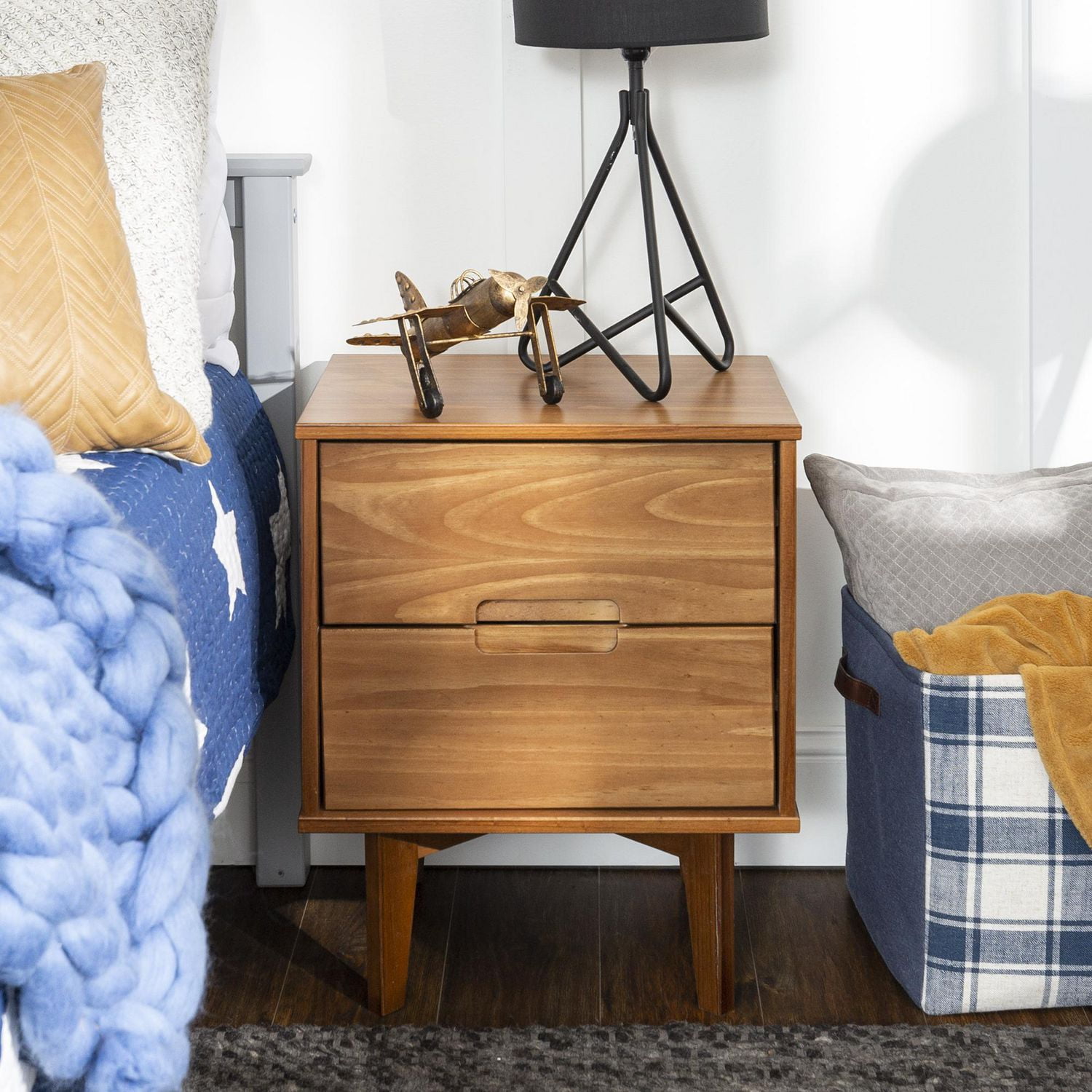 Manor Park Mid Century Modern 2 Drawer Wood Nightstand ...