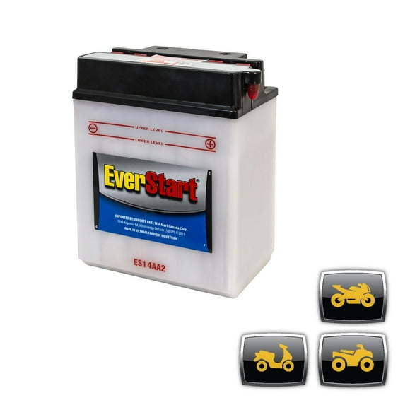 EverStart POWERSPORT ES14AA2, 12 Volt, Power Sports Battery, 190 CCA, Everstart, Power Sports Battery