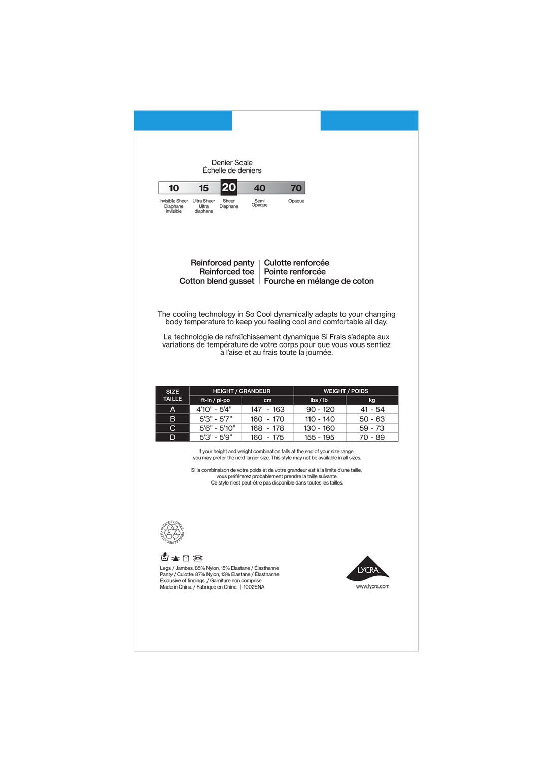 SECRET SILKY® Sheer Reinforced Panty w/Reinforced Toe - 20 Denier, Sizes:  B to D