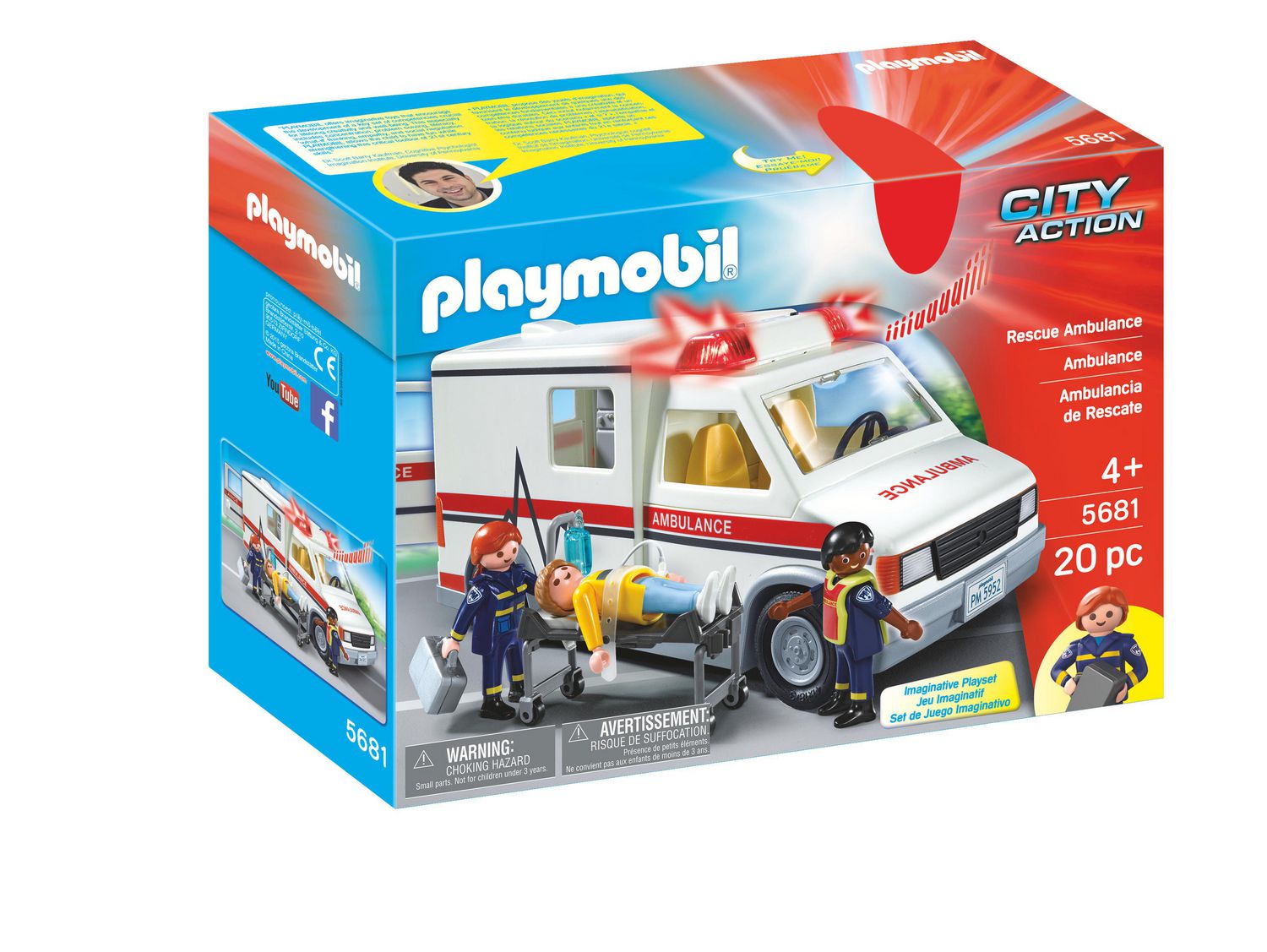 PLAYMOBIL Rescue Ambulance 5681 20pc with figures 