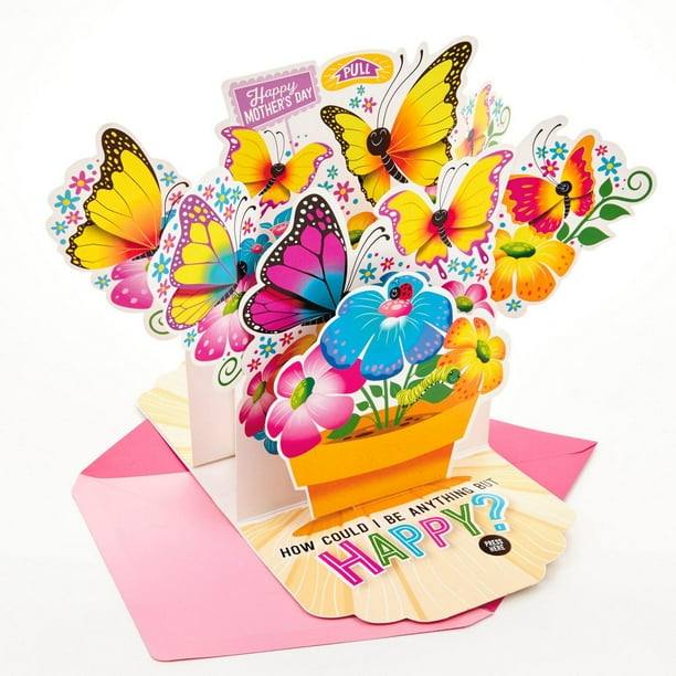 WREESH Carte de voeux papillon 3D créative carte-cadeau d