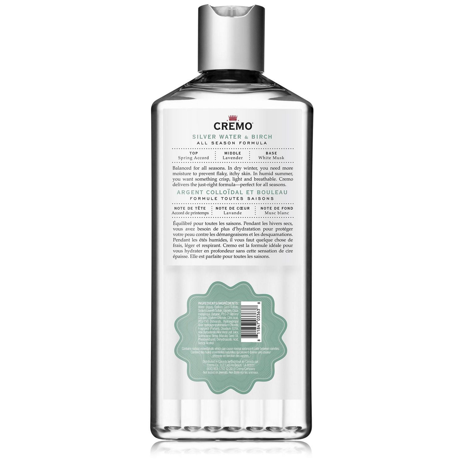 Cremo Body Wash Silver Water Birch 473ml Walmart.ca