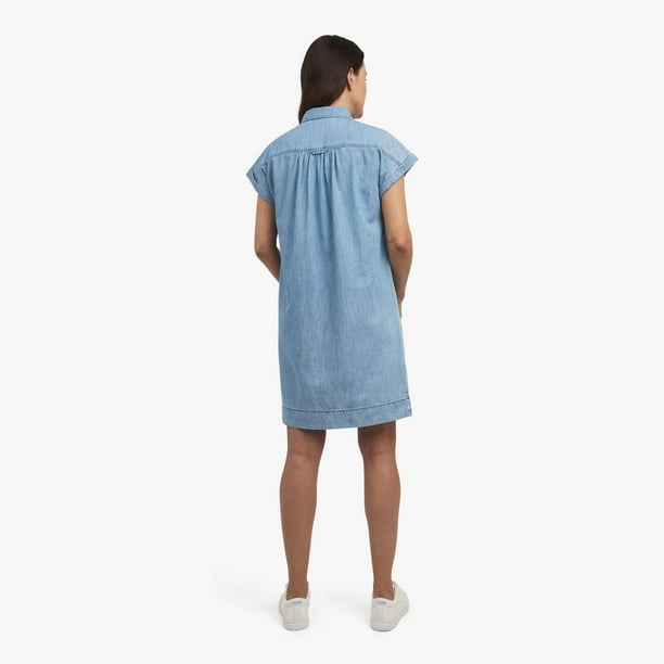 white christmas dresses Shoals Denim Maxi Shirt Dress in Light Indigo main image 1