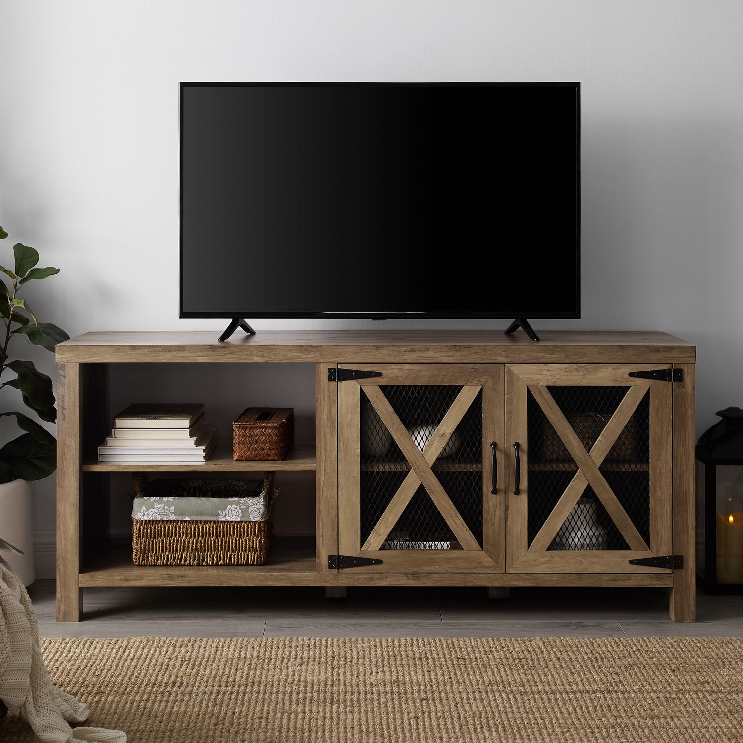 Manor Park Industrial Farmhouse TV Stand for TV's up to 64" Multiple