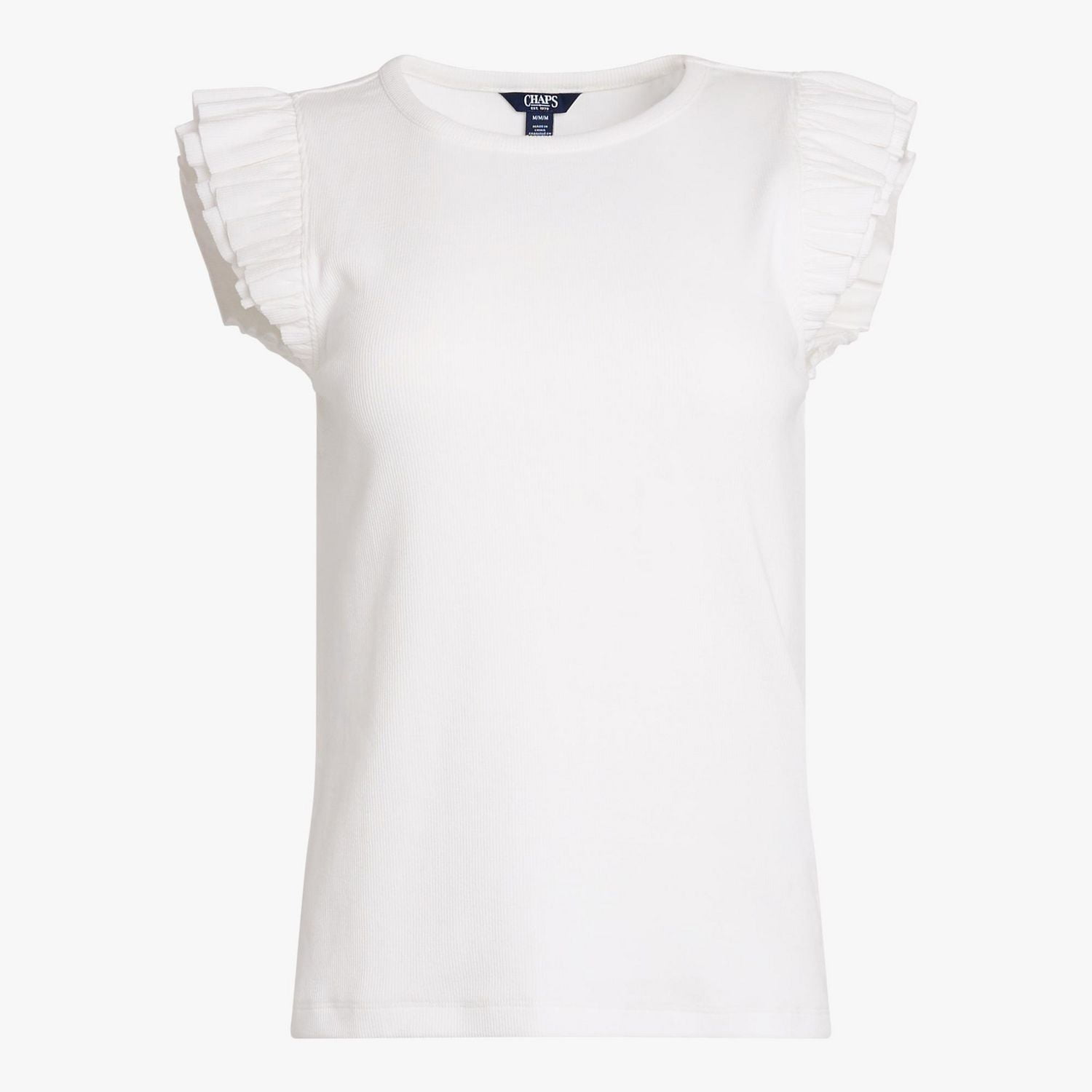 CHAPS SS RUFFLE TEE