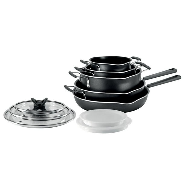 T-fal Black Stackable 10PC Cookware Set - Walmart.ca