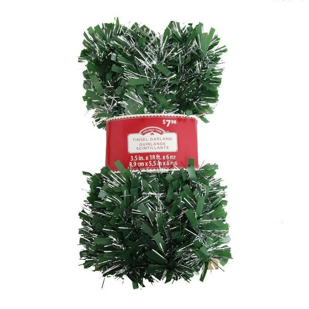 Pine & Silver Christmas Tinsel Garland, Pine & Silver Tinsel Garland Walmart.ca