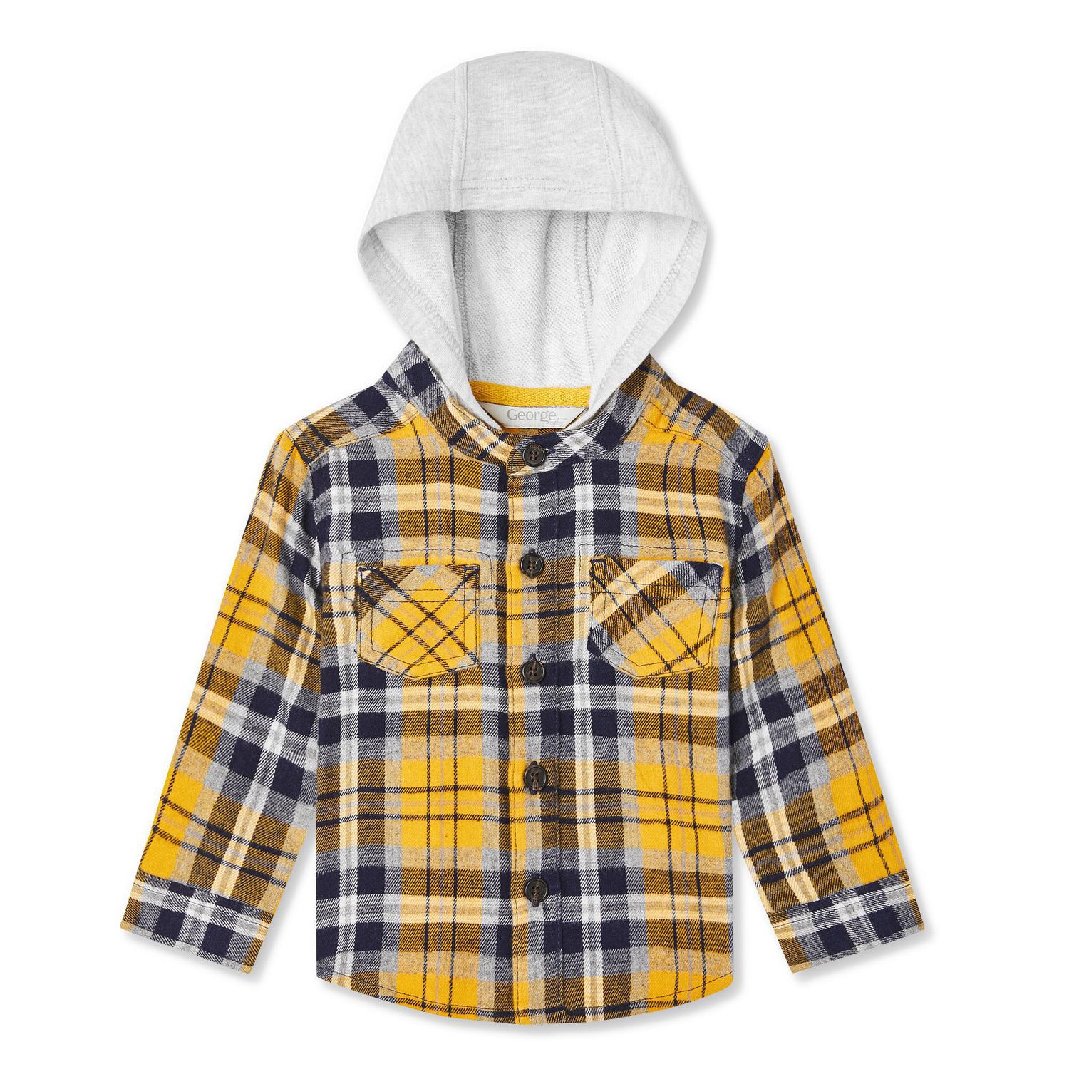 George Baby Boys' Hooded Plaid Shirt | Walmart Canada