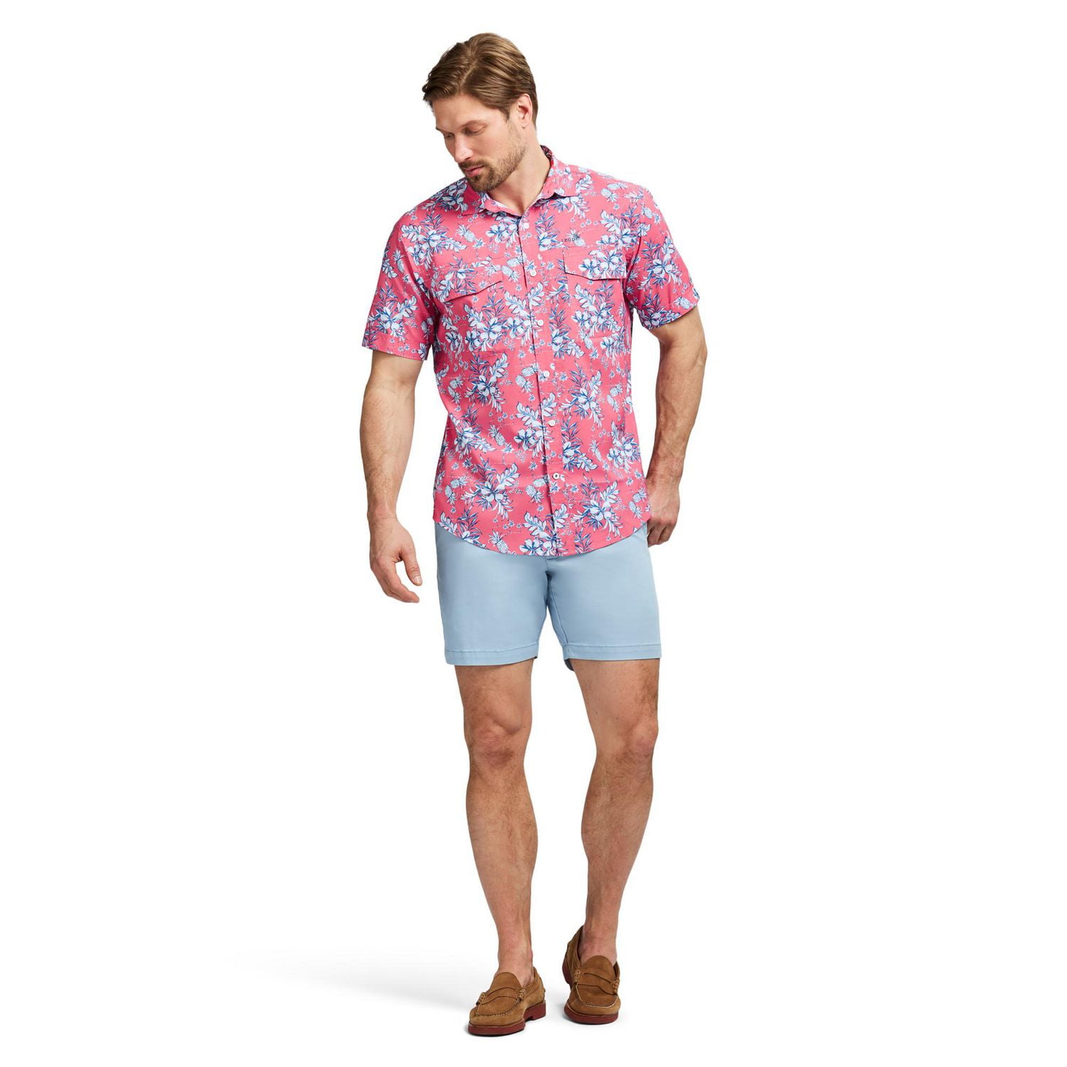 IZOD S/S Sunshield Woven Printed Shirt, S-XXL