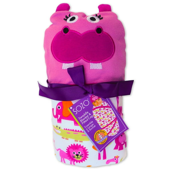 Sozo Pink Jungle Swaddle Blanket & Cap Set Walmart.ca