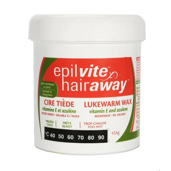 Epil-Vite / Hair-Away Lukewarm Wax Vitamin E and Azulen - 454 g, Lukewarm wax with azulen.
