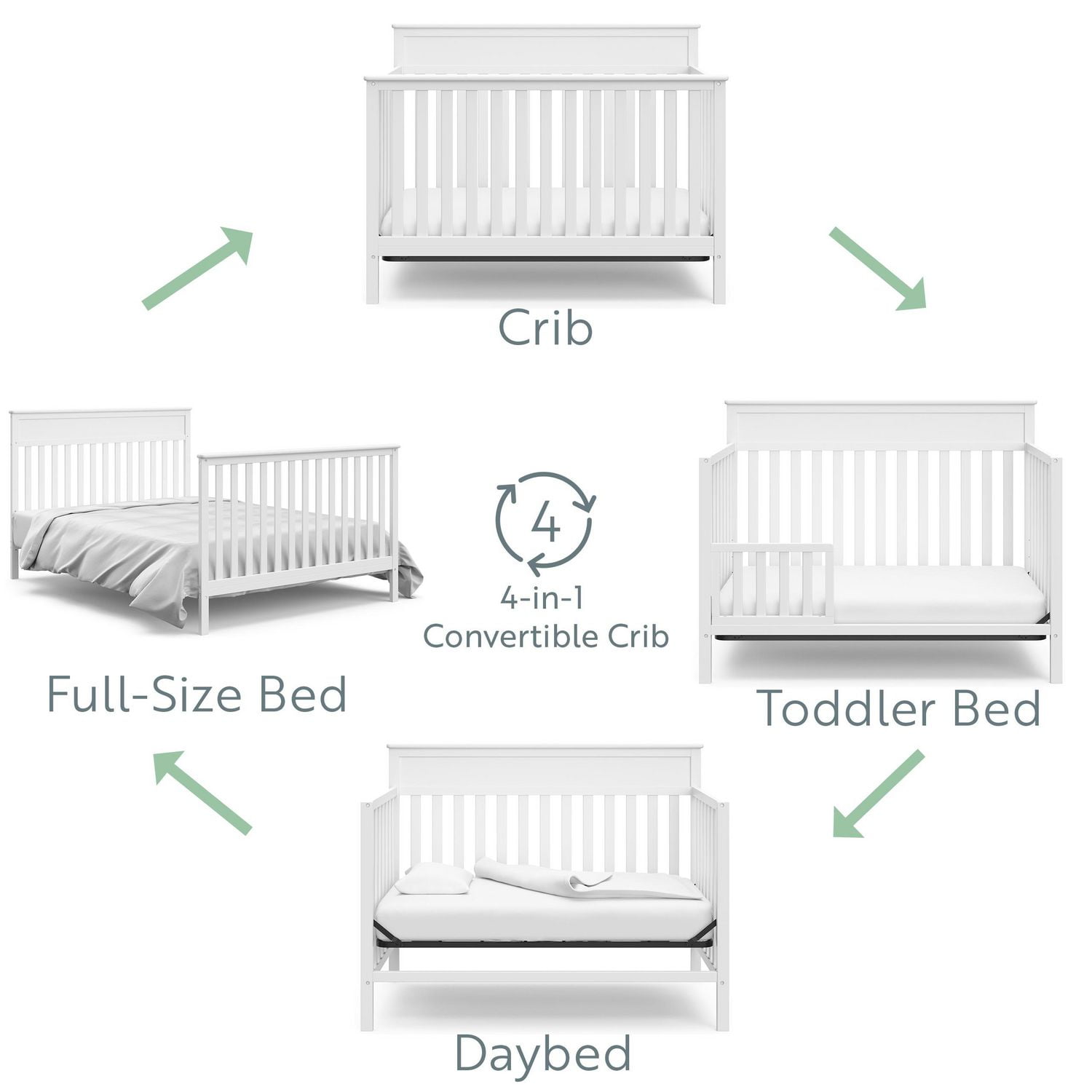 Convertible crib 2024 to full bed