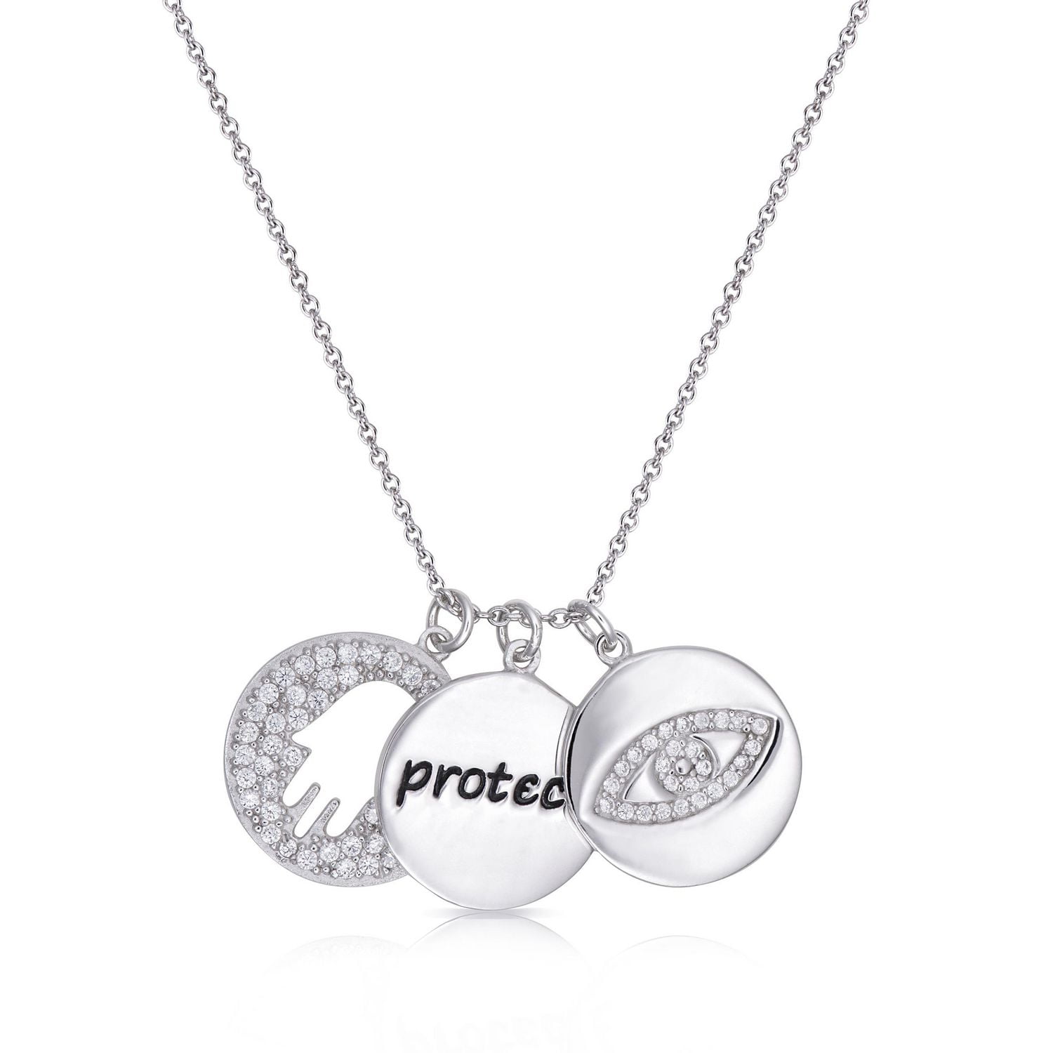 Collier Quintessential en argent sterling "PROTECT"