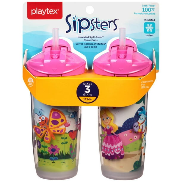 Verres antifuites Sipsters de Playtex Baby avec paille pour enfants Paq. de 2